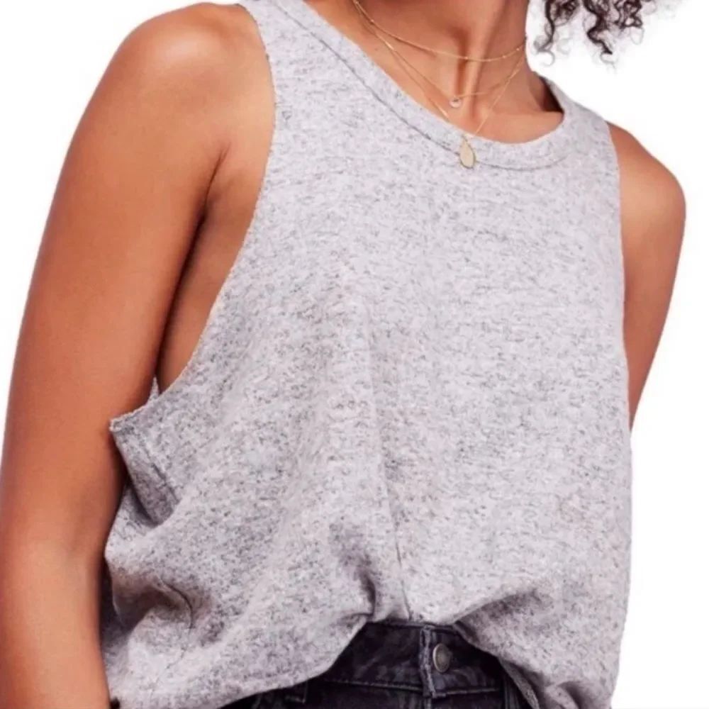 FREE PEOPLE | WE THE FREE Heather Gray Sleeveless Knit Tank Women’s Size Medium